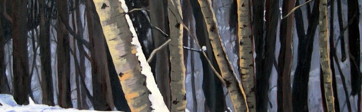 Birches in Winter, 2012, 30 x 30, Oil on Canvas