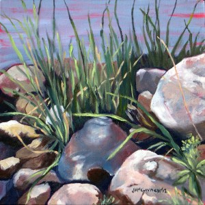 Study, Grasses Lake Wilcox # 2, 2012, 12 x 12, oil on canvas