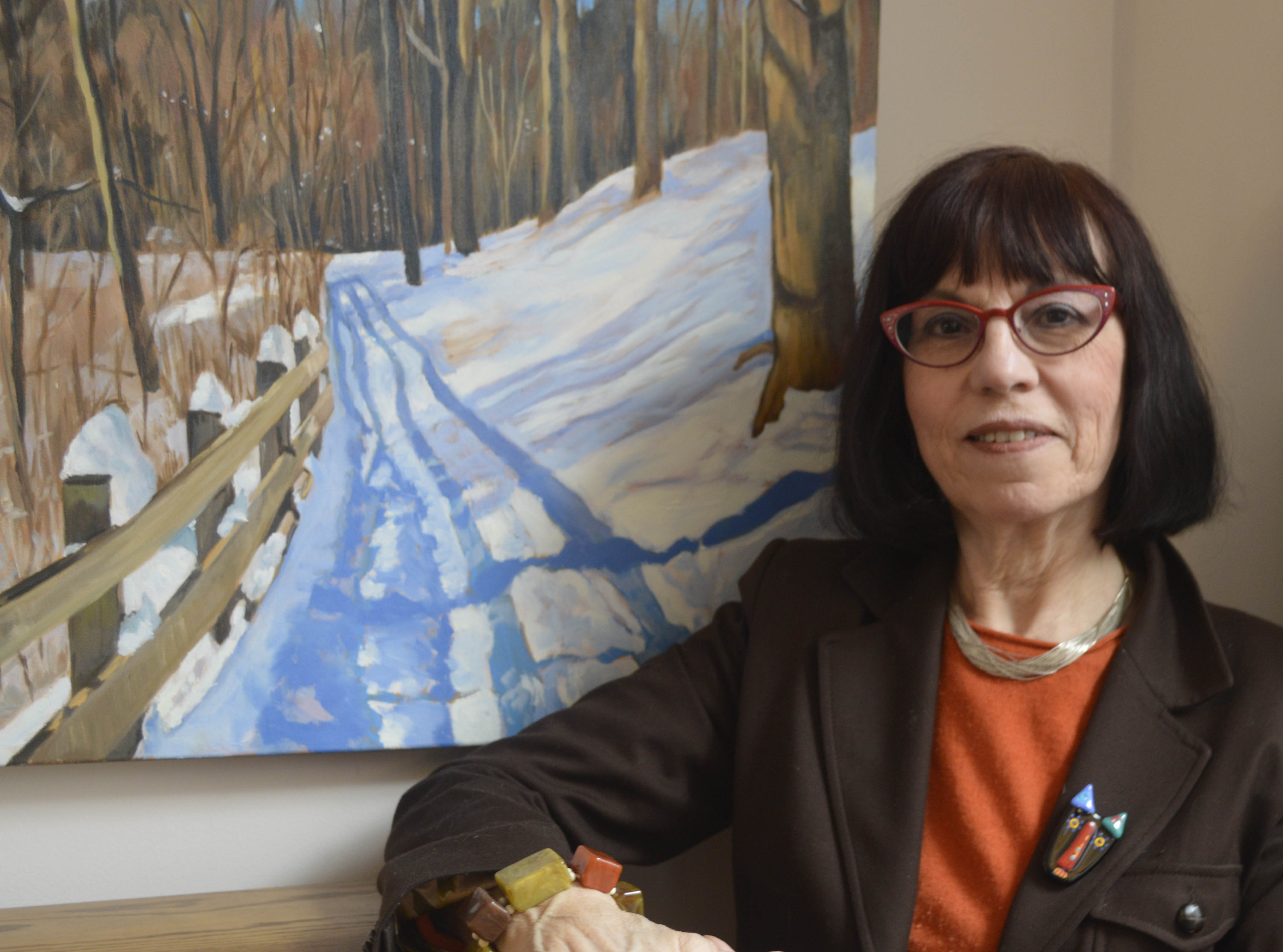 The artist and a recent work